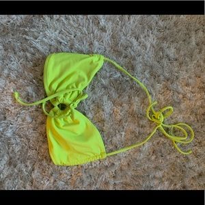 pac sun neon yellow hole from bikini top